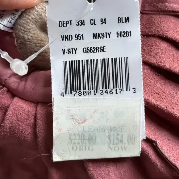 NWT- Shaneen Huxham Genuine Leather Ruffle Cuff Pink Gloves- Size 6.5 - Picture 10 of 15